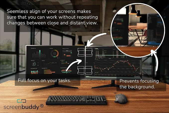 Set of 2, Magnetic Connection for Your Screens, Suitable for All Computer Monitors - Innovative Computer and Gaming Equipment