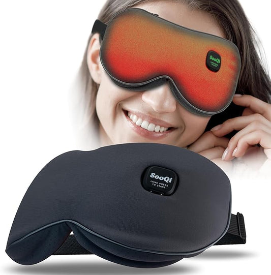 2026 Rechargeable Heated Eye Mask - Cordless, Weighted Compress for Dry Eyes, Eye Fatigue, Sleep & Travel