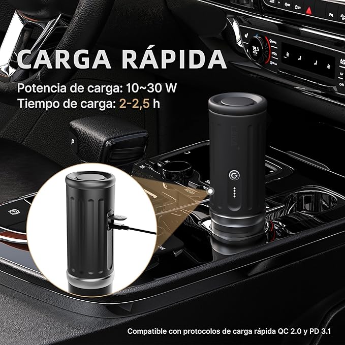CERA+ PCM03S Portable Espresso Machine 5-8 Cups per Charge, Self-Heating 20 Bar， NS Pods & Ground Coffee, Epresso Electric Travel Coffee Maker for Outing, Working, Camping