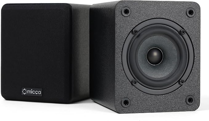 Micca COVO-S 2-Way Passive Bookshelf Speakers, Amplifier Required, Not for Turntable, 3-Inch Woofer, 0.75-Inch Tweeter, Wall Mountable, Pair, Black