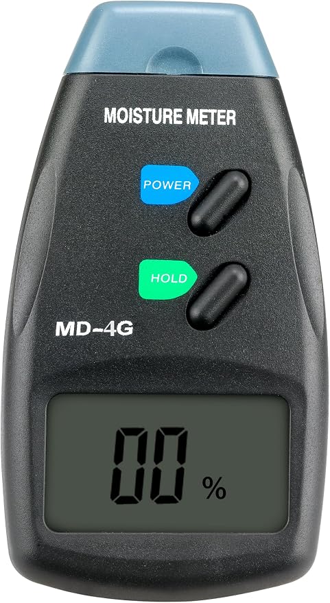 Digital Wood Moisture Meter 4 Pin, Accurate Handheld Lumber Humidity Tester with LCD Display for Lumber, Firewood, Bamboo, Forestry, Drywall & Woodworking Applications (ZONV MD-4G, Pin Moisture Meter)