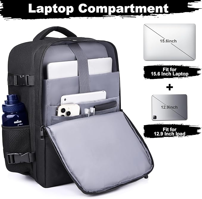 DEYACE Travel Backpack for Men Women, TSA Approved Carry On Backpack Personal Item Size Airplane Approved Weekender Bag, Water Resistant Lightweight Laptop Daypack for Flight