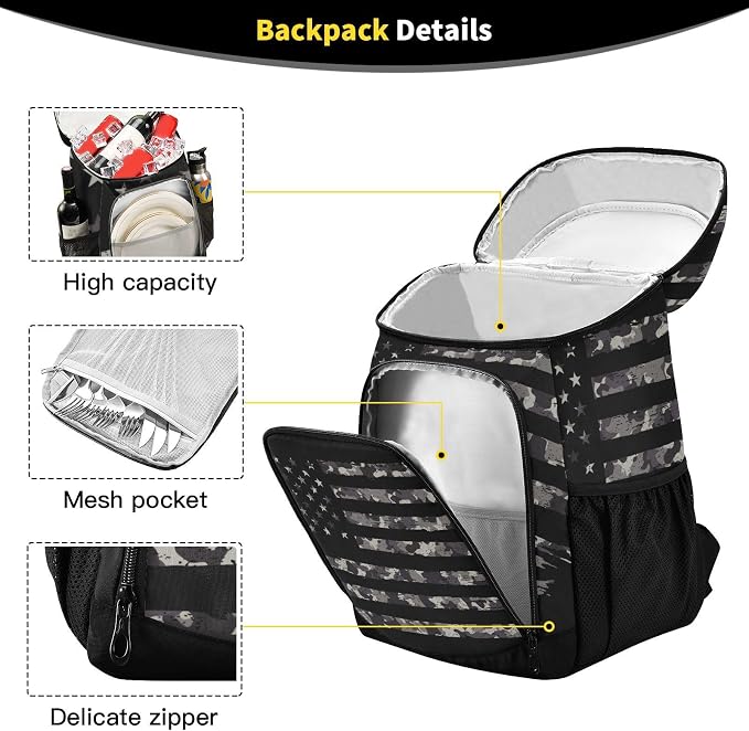 Tropical Pineapples Fruits Cooler Backpack Insulated Leak Proof Beach Cooler Bag Soft Lunch Picnic Hiking Camping Backpack Cooler