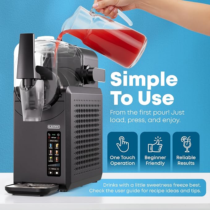 Iceman by Chefman Slush-Ease MAX 90oz Slushie Machine, 64oz Liquid Capacity Frozen Drink Maker & Slushy Machine with 5 Presets and LED Display, Perfect for Frozen Margaritas, Frappes, Smoothies