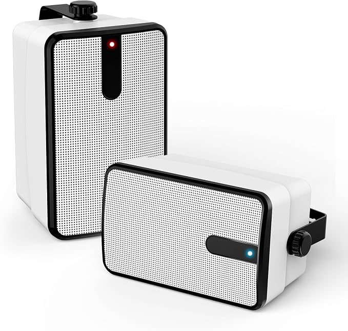 YVU Outdoor Bluetooth Speaker 250W, Wireless Sync Up to 100 Speakers,Indoor/Outdoor Sound System for Patio, Porch, Gazebo, Garage (2 PCS)