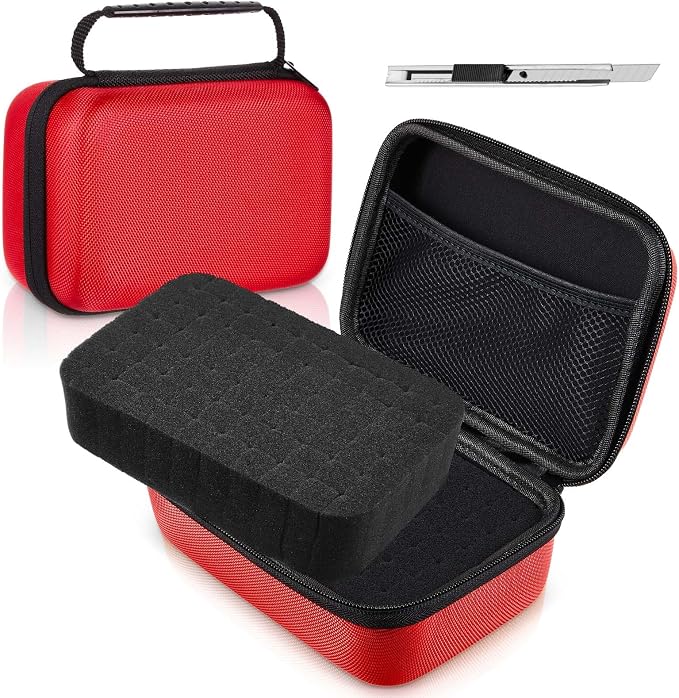 Relaxweex EVA Hard Case with Customizable Foam 11 x 7.8 x 4.3 Inch Protective EVA Carrying Case Shockproof Outdoor for Camera, Digital Products, Electronic Instruments with Knife, Red