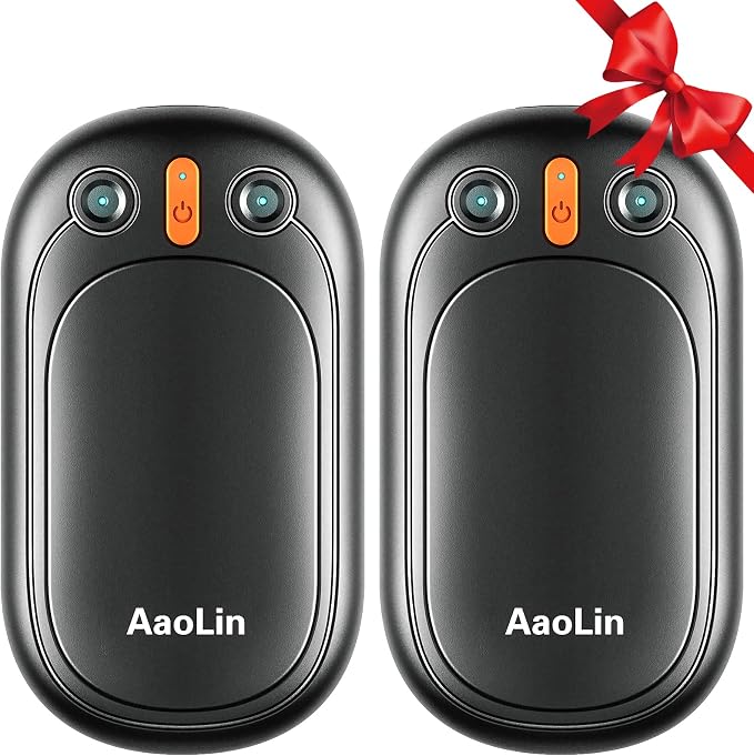AI Hand Warmers Rechargeable, AaoLin 2 Pack Electric Hand Warmers Reusable, 12Hrs Long Heating, Portable Pocket Handwarmer Great Gift for Outdoors, Camping, Golf, Hunting Gear