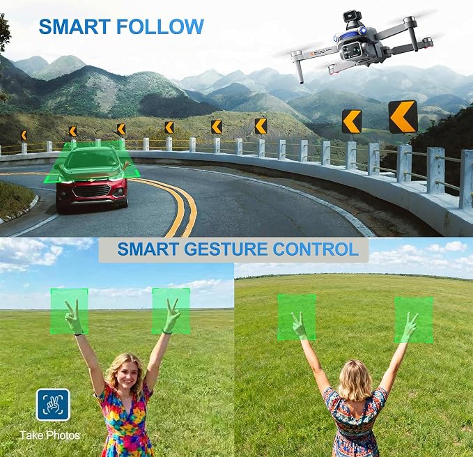 S119 4K Drone with Camera for Adults, GPS Auto Return, Obstacle Avoidance, Brushless Motor, 5G Screen Remote, 2 Batteries 50 Min Flight, Dual Camera 120° Wide-Angle, 2000M Range, 120M Altitude FPV Quadcopter