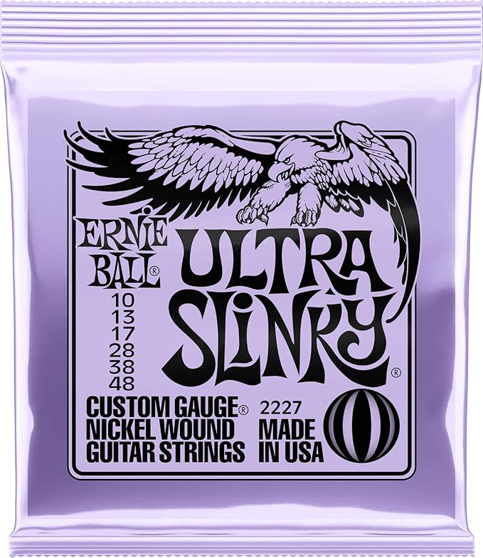 Ernie Ball Ultra Slinky Nickel Wound Electric Guitar Strings, 10-48 Gauge (P02227)