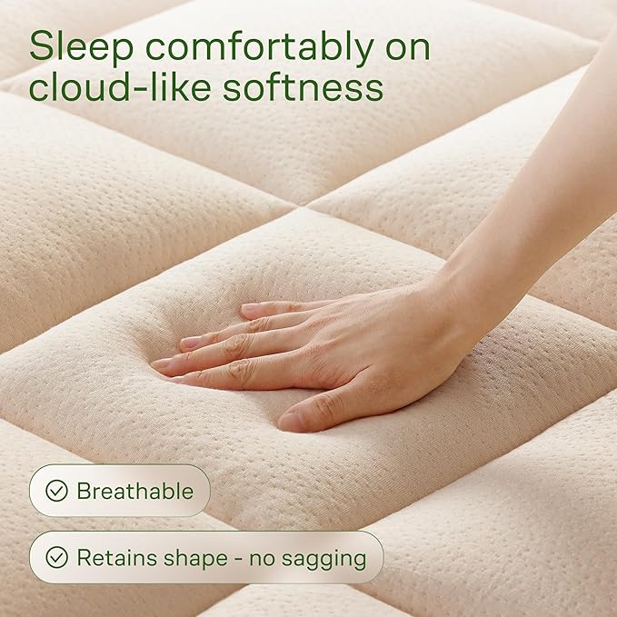 Niagara Sleep Solution Ultra Soft Twin Size Mattress Topper - Viscose Made from Bamboo Pillow Top Mattress Pad for Back Pain Relief - Naturally Cooling for Hot Sleepers, Beige