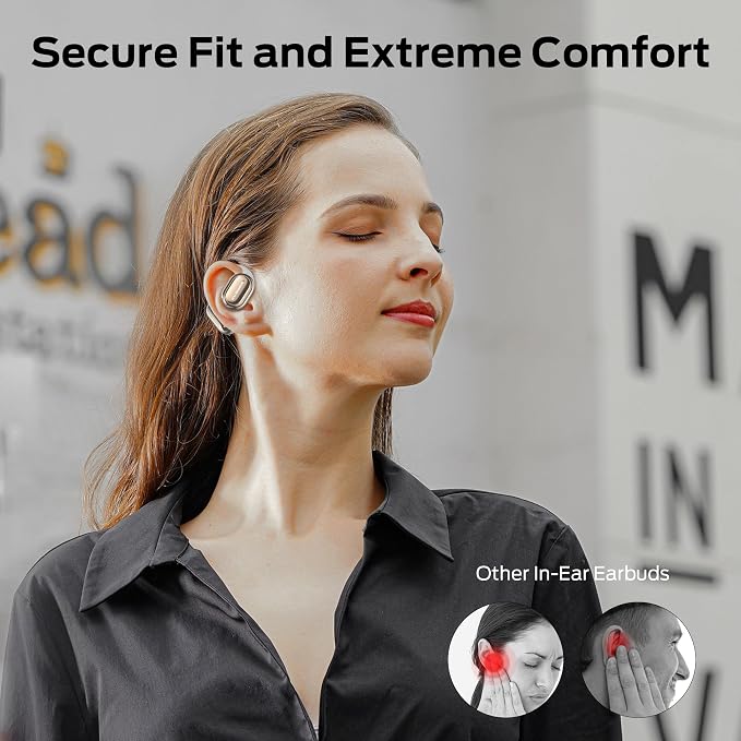 Monster Open Free AC100 Open Ear Bluetooth 5.3 Headphones, Wireless Earbuds with Earhooks, Immersive Stereo Sound by 16mm Large Driver, Clear Calls, 30H Playtime, Waterproof Sport Earbuds for Running
