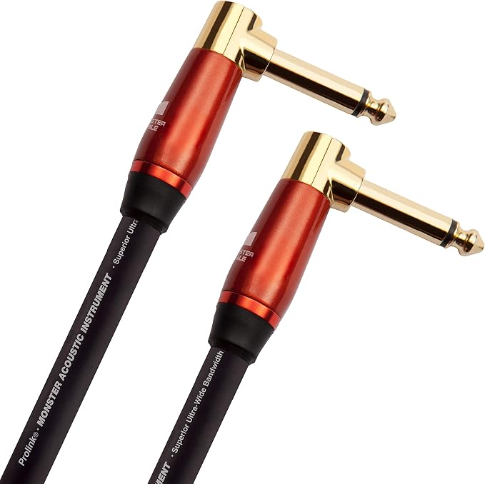 Monster Prolink Acoustic Instrument Cable - 8 in - Right Angle to Right Angle