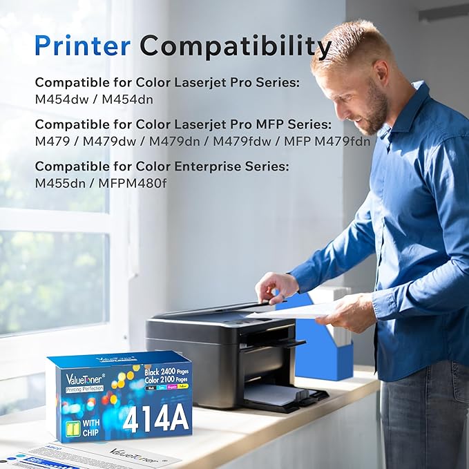 414A Toner Cartridges 4 Pack- MFP M479fdw Replacement for hp 414a 414x toner cartridges 4 pack for HP Color LaserJet Pro MFP M479fdw M479fdn M479dw Pro M454dw M454dn M479 M454 M480f Printer丨W2020A
