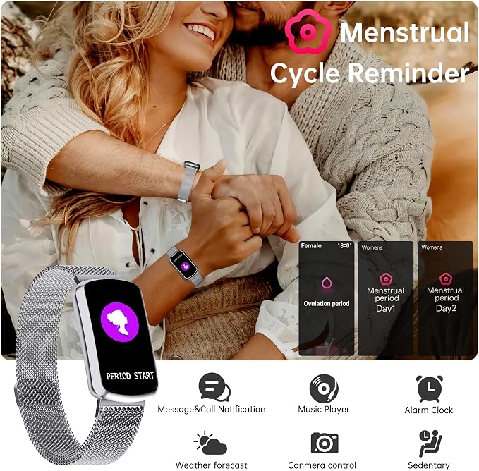 Health Fitness Tracker with 24/7 Heart Rate, Smart Watch with Blood Pressure and Blood Oxy-gen Monitor, Bulit-in 120+ Sport Mode, Sleep Tracking Waterproof Activity Tracker for Women Men
