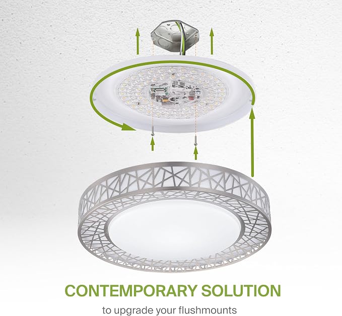 ASD 16 Inch Smart RGBW Flush Mount Ceiling Light with Remote - Brushed Nickel 28W 120V 2700-6500K Dimmable Ceiling Light Fixture, WiFi App Control RGB Lights, Alexa & Google Assistant - ETL