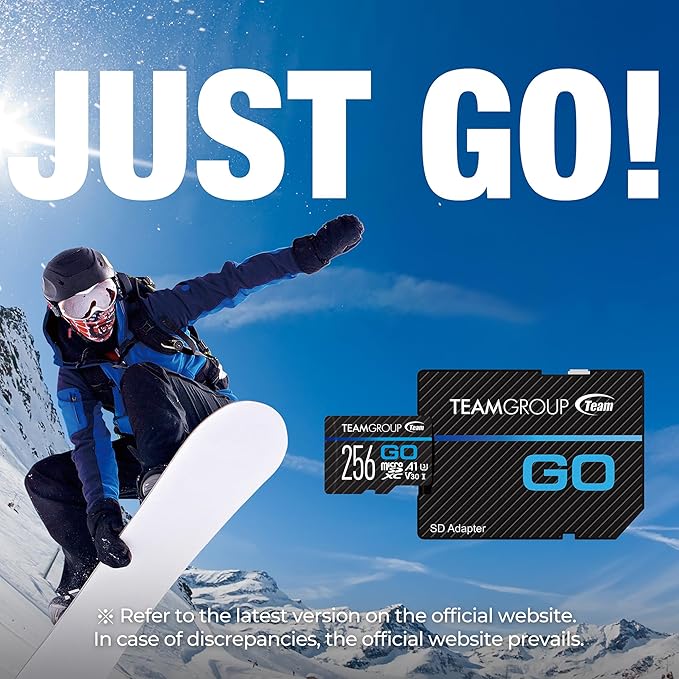 TEAMGROUP GO Card 512GB MicroSDXC UHS-I U3 V30 4K for Action Cameras & Drone High Speed Flash Memory Card with Adapter for Outdoor Sports&Vlog, 4K Shooting,GoPro&Insta360&DJI TGUSDX512GU303
