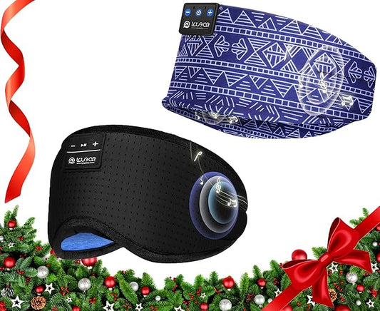 LOVE EYE Sleep Headphones Bluetooth 5.4 Sleeping Eye Mask Wireless Music Earphones with HD Speakers for Side Sleepers Total Blackout Cotton Mask for Travel, Home, Office, Unique Gifts