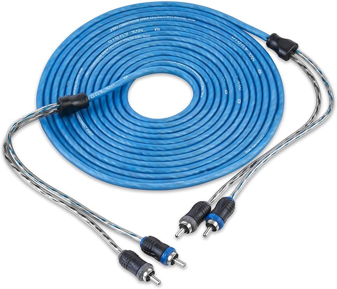 NVX True 1/0 Gauge AWG 100% OFC Complete Amplifier Wiring Kit with 2-Channel RCA Cable - XKIT02