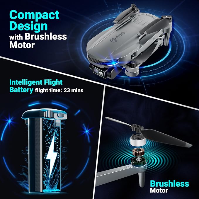 Contixo F28A Premium Drone With 4K Camera, Two-axis Gimbal, 23 Mins Flight Time, 110° Wide-angle, Follow Me, Auto Return, 1000m Control Range, GPS Professional Drones For Adults, Beginner, Teenager