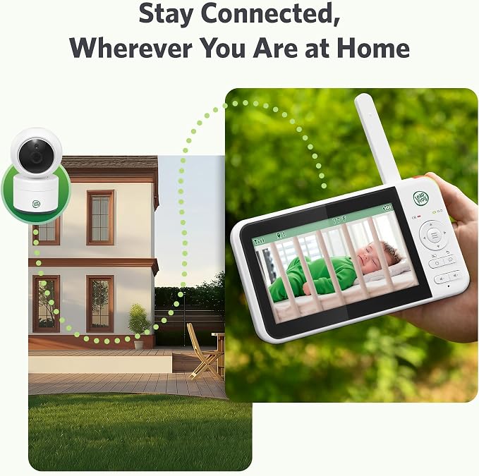 LeapFrog Video Baby Monitor - 5-Inch Color Screen, 31-Hour Battery, Secure Non-WiFi FHSS, Remote Pan Tilt Zoom, Night Vision, 2-Way Talk | LeapView 360