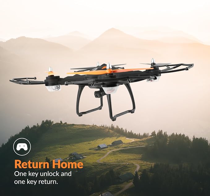Vivitar - 360 Skyview GPS Video Drone, Camera & Stabilized Aerial Footage (Orange/Black)