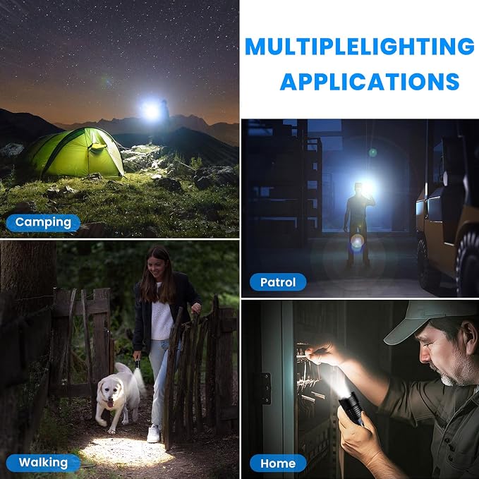 Flashlight Rechargeable 990,000 High Lumens - 3 Pack Bright LED Flash Light with 5 Modes, Handheld Waterproof Linterna for Camping, Home, Outdoor
