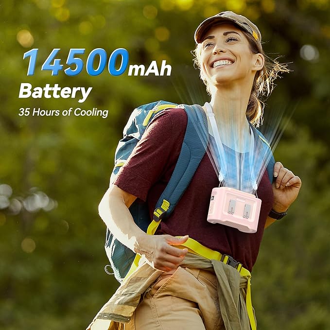 14500mAh Portable Waist Fan, Mothers Day Gifts for Mom Wife Women, Shirt Wearable Belt Clip on Fan for Hot Flash Relief Outdoor, Rechargeable Full Body Cooling, Travel Hiking Camping Essentials 2026