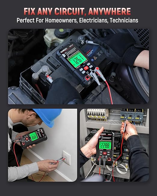 KAIWEETS 3-in-1 Multimeter & Cable Tracer Kit, Auto-Ranging Digital Multimeter with True RMS 4000 Counts, RJ45/RJ11 Wire Tracing & NCV Voltage Detector for Electricians, Home DIY & Auto Repair KMF-01