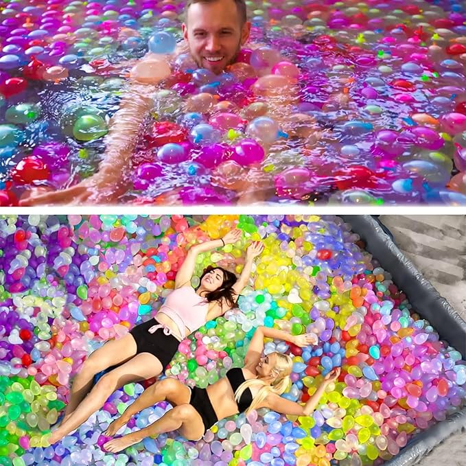 AILIFE Water Balloons Quick Fill – 1000PCS Refill Kit, Fast Fill & Self-Sealing Water Bombs for Kids & Adults, Outdoor Summer Games, Pool, Party & Backyard Fun