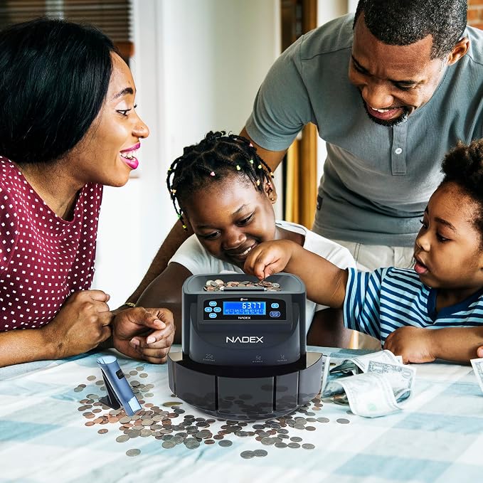 Nadex S540 Pro | Coin Counter, Sorter, and Wrapper | Sorts up to 300 Coins Per Minute | Comes with 48 Preformed Wrappers (Gray)