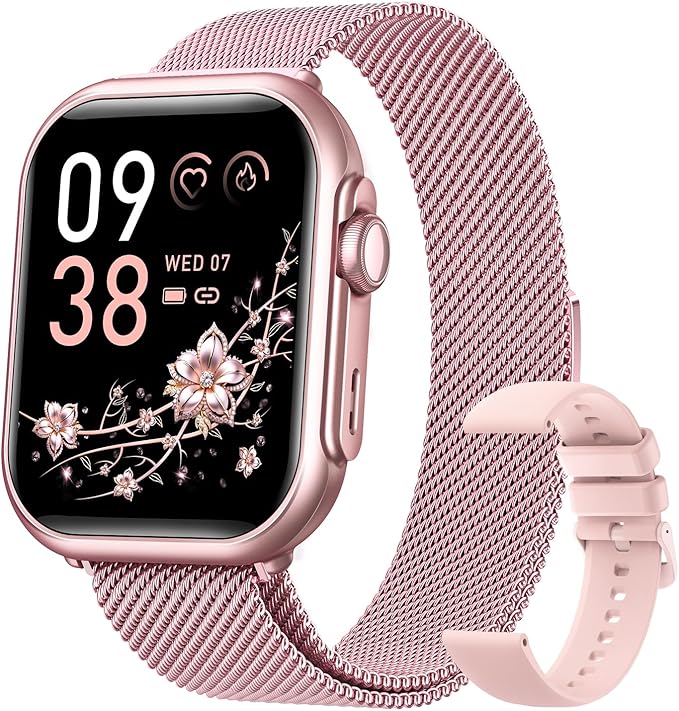 Smart Watches for Women (Android/iPhone), 1.83" HD Smart Watch with Calls/Messages/Notifications, Sleep/Heart Rate/SpO2/Blood Pressure Monitor, 110+ Sports Modes Fitness Tracker Watch, 1000mAh Battery