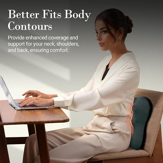 CuPiLo Cordless Back Massager FSA Eligible HSA, Shiatsu Neck Massager with Heat for Muscle Pain Relief, Kneading Massage Pillow for Neck, Back, Shoulder, Mothers Day Gifts for Mom