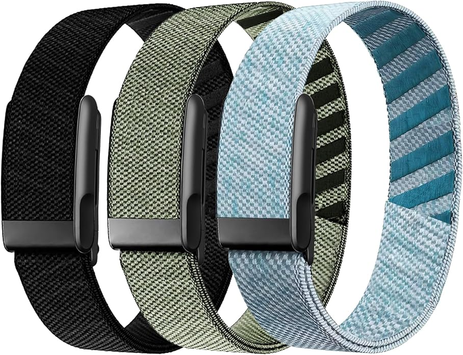 3 Packs Stretchy Bicep Straps Compatible with Whoop 5.0/4.0/3.0 Bands, Sport Nylon Adjustable Replacement Arm/Ankle Band for Whoop 5.0 MG/One/Peak/Life Durable Breathable Wearable Health Fitness Activity Tracker