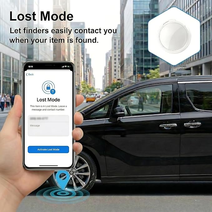 2 Pack GPS Tracker for Vehicles with Magnetic Case(iOS Only)Global Tracking | Work with Apple Find My Waterproof Real-Time Location Hidden Car Device Bluetooth Finder No Fee or Subscription Required
