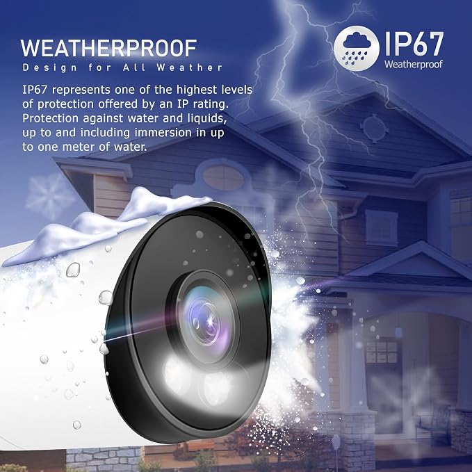 Marquis 4MP PoE IP Bullet Camera with Audio, IP Security Camera Outdoor Rated, Waterproof IP66, 108° Wide Angle 2.8mm Lens (Color Night) NDAA Compliant