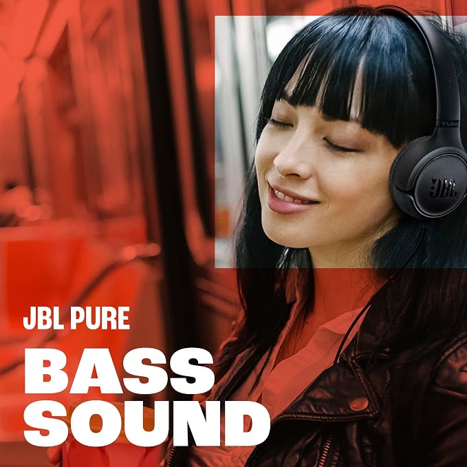 JBL Tune 530 - Wired on-Ear Headphones with a 3.5mm aux Jack and JBL Pure Bass Sound, Tangle-Free Flat Cable, Hands-Free Calls, Lightweight, Comfortable, and Foldable (White)
