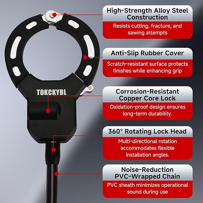 Heavy Duty Scooter Lock - 8mm Anti-Theft Chain Lock with 3 Keys, 94cm Weatherproof Security Lock for Electric Scooters, Bikes, Motorcycles