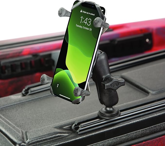 RAM MOUNTS X-Grip Small Phone Holder Mount with Medium Composite Double Socket Arm Compatible with RAM B Size 1" Ball Components RAP-HOL-UN7B-201U