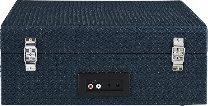 Crosley CR8017B-NY Voyager Vintage Portable Vinyl Record Player Turntable with Bluetooth in/Out and Built-in Speakers, Navy