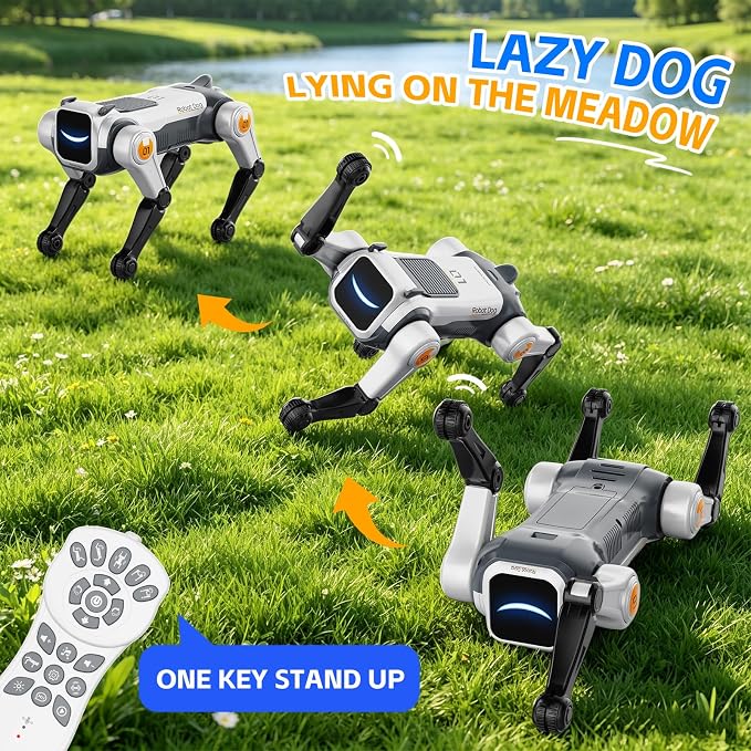 Smart Robot Stunt Dog Toys - Interactive STEM Puppy Pet with Remote & Voice Control, Realistic Actions & Programming, Durable Design for Kids, for Boys & Girls Age 6 7 8 9 10 and up