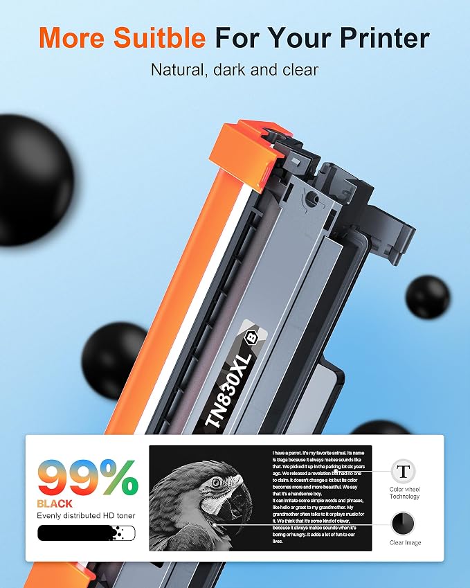 E-Z Ink Pro TN830XL TN830 Compatible Toner Cartridge Replacement for Brother TN830XL Toner Cartridge Compatible with Brother HL-L2460dw DCP-L2640DW HL-L2405W MFC-L2820DW HL-L2420DW Printer (4 Pack)