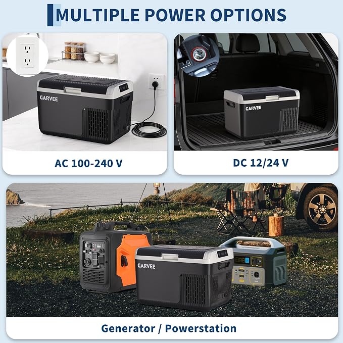 Garvee 12 Volt Refrigerator, 13QT 12V Car Fridge, Portable Freezer Compressor Electric Cooler, 12/24V DC 110-240V AC, Portable Refrigerator for RV/Truck/Camping, -4°F to 68°F