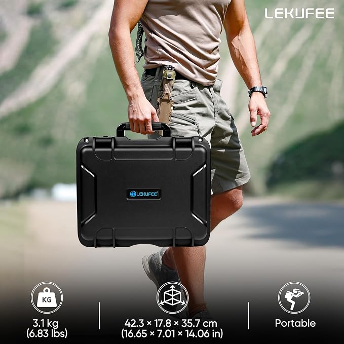 Lekufee Waterproof Hard Carrying Case for DJI Avata 360 Drone, Motion Fly More Combo, Battery (5 pcs), Goggles N3/3, RC Motion 3, DJI RC 2/RC N3/N2, FPV Controller 3, Accessories(Case Only)
