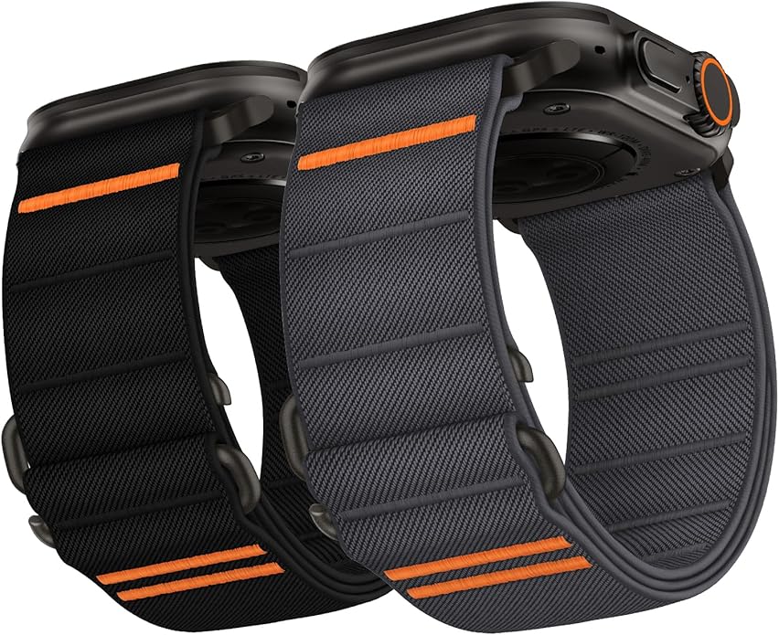 Suitisbest 2 Pack Sport Band Compatible with Apple Watch Ultra Band 49mm 46mm 45mm 44mm 42mm 41mm 40mm 38mm, Stretchy Sport Loop Strap for iWatch Series 11 10 9 8 7 6 5 4 3 2 1, SE 3 2 1, Ultra 3 2 1