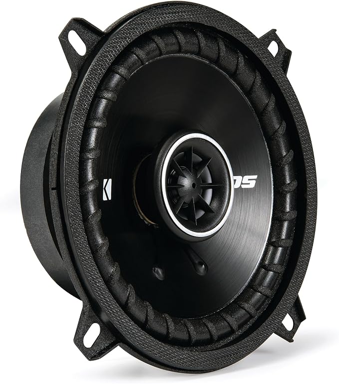 KICKER DS Series 5.25" Coaxial Speaker|43DSC504|One Pair|4-Ohm|200 Watts Peak|50W RMS|Poly-Blend Cone|UV-Treated Ribbed Foam Surround|EVC-Extended Voice Coil|Car,Truck,SUV,ATV
