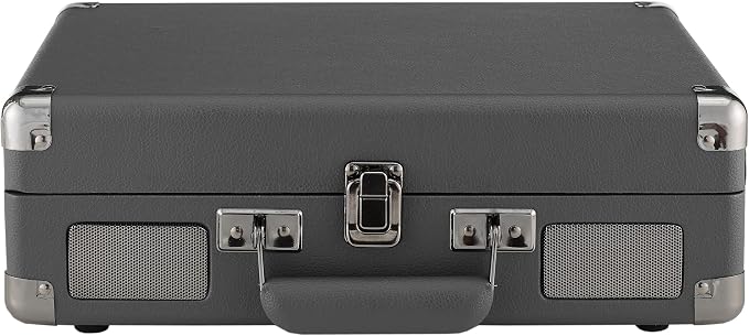 Crosley CR8005F-SG Cruiser Plus Vintage 3-Speed Bluetooth in/Out Suitcase Vinyl Record Player Turntable, Slate