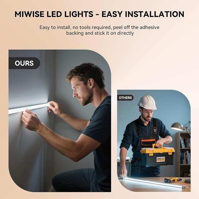 MIWISE COB LED Strip,6000K Daylight White 20ft/6.1m,Dimmable Super Bright 24V LED Strip Light,CRI 90+ Flexible Tape Light with RF Remote Timer Function,for Home/Cabinet/Bedroom DIY Lighting Project