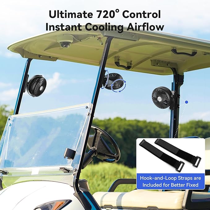 AMACOOL Magnetic Golf Cart Cruise Fan, Tool Gifts for Him Dad Husband Father, 5000mAh Rechargeable Birthday Golf Gifts for Women Men Work BBQ Grill Golf Cart Cruise Travel Essentials Accessories 2026