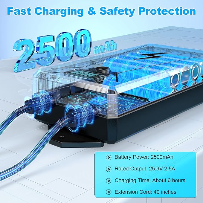 Battery Pack for Reclining Furniture,2500mAh Recliner Battery Packs Rechargeable 2 Pin, Universal Wireless Batteries for Reclining Furniture with Charger for Power Recliner, Power Sofa and Lift Chair
