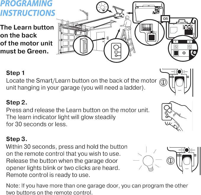 for Sears Craftsman Garage Door Opener Remote Control 139.53879 139.53859 K1026 HBW1136 1A5247 1A5259 (2 Pack)